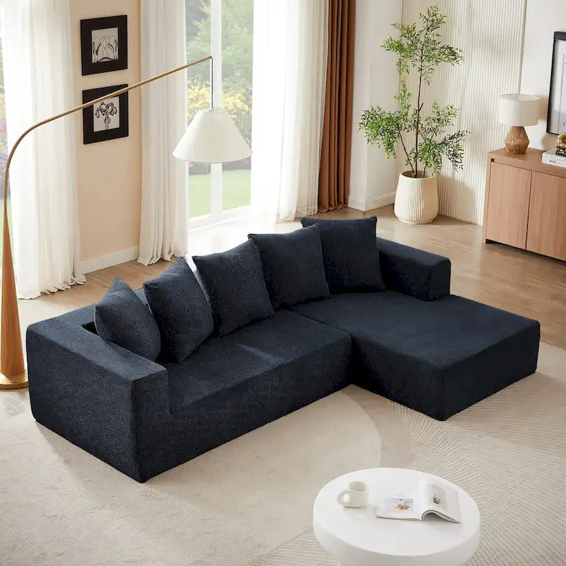 105.2 Canapé d'angle modulaire en forme de L en chenille Cloud, 2 pièces, combinaison libre