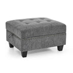 Canapé d'angle 6 places gris 116 avec chaises et rangement