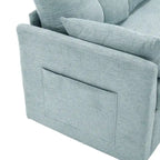 Divano sezionale a L a 3 posti verde 81.1 con chaise longue reversibile, sedili contenitore, telaio in legno massello resistente