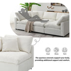 Canapé modulable en forme de U en chenille beige 130, 6 pièces