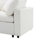 Canapé modulable en forme de U en chenille beige 130, 6 pièces