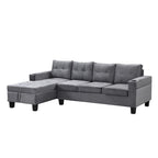 Divano a 4 posti moderno grigio 97,8 con chaise longue contenitore