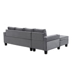 Divano a 4 posti moderno grigio 97,8 con chaise longue contenitore