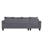 Divano a 4 posti moderno grigio 97,8 con chaise longue contenitore