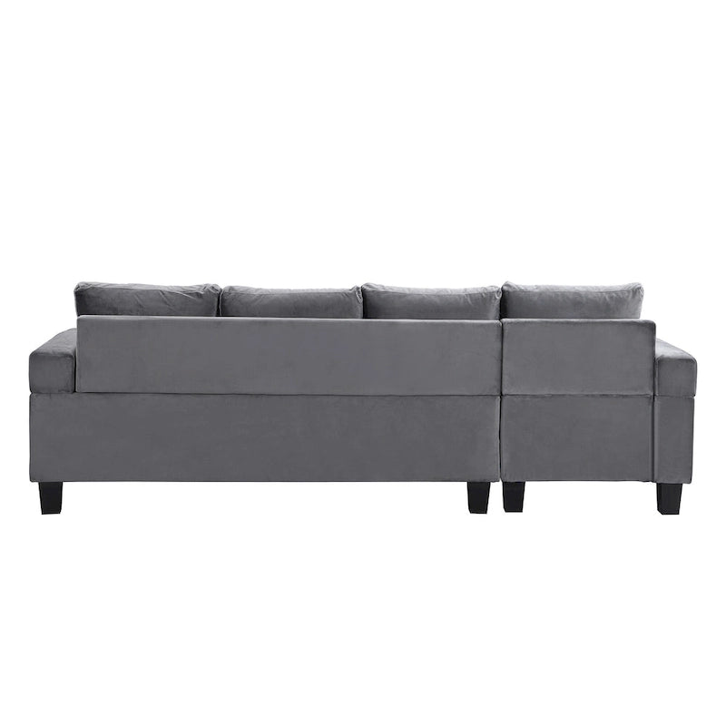 Divano a 4 posti moderno grigio 97,8 con chaise longue contenitore
