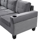 Divano a 4 posti moderno grigio 97,8 con chaise longue contenitore