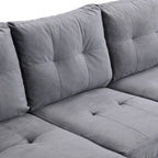 Divano a 4 posti moderno grigio 97,8 con chaise longue contenitore