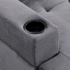 Divano a 4 posti moderno grigio 97,8 con chaise longue contenitore