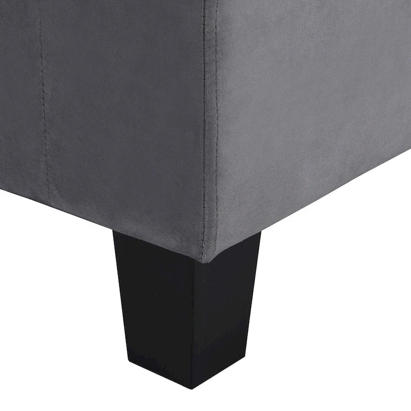 Divano a 4 posti moderno grigio 97,8 con chaise longue contenitore