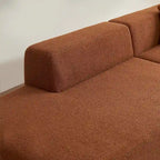 105.51 Divano componibile moderno a L con 5 posti e chaise longue, in morbido tessuto Sherpa "lana d'agnello"