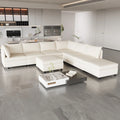 Divano modulare 8 posti trasformabile beige 129 con contenitore