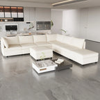 Divano modulare 8 posti trasformabile beige 129 con contenitore