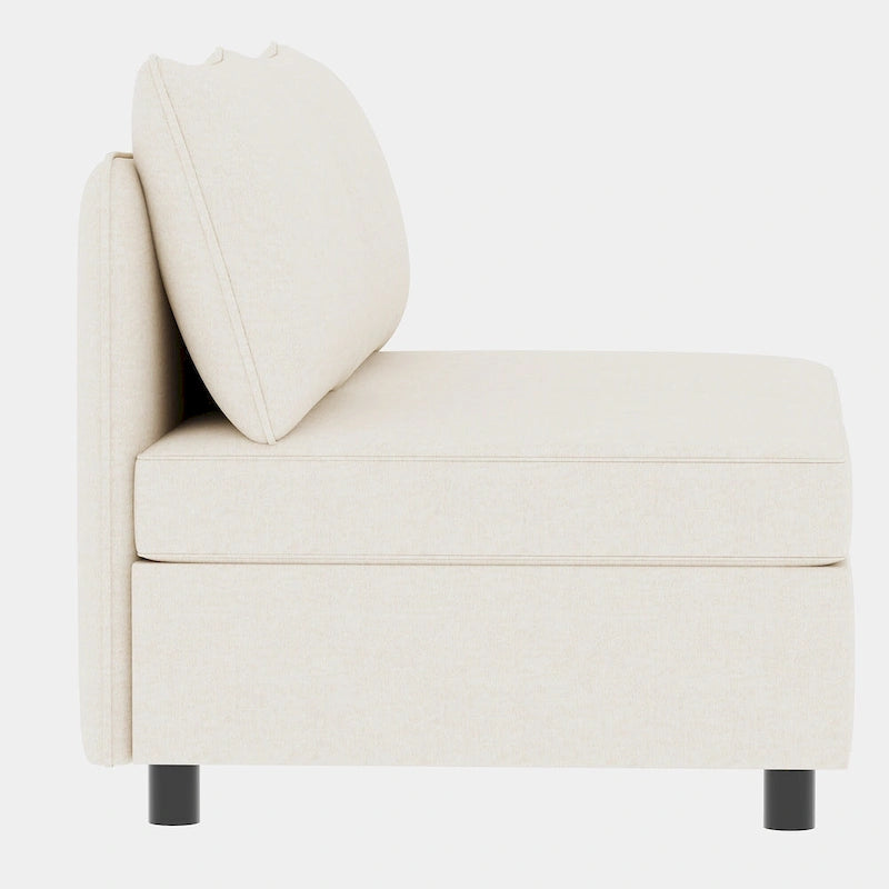 Divano modulare 8 posti trasformabile beige 129 con contenitore