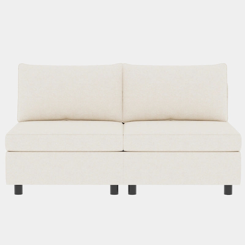 Divano modulare 8 posti trasformabile beige 129 con contenitore