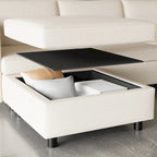 Divano modulare 8 posti trasformabile beige 129 con contenitore