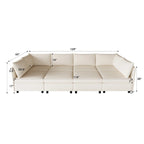 Divano modulare 8 posti trasformabile beige 129 con contenitore