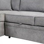 Divano sezionale a L a 5 posti da 84,75 pollici con pouf contenitore, divano letto estraibile 2 in 1 per soggiorno