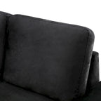 Divano angolare a 5 posti da 84,75" con letto estraibile, pouf contenitore, vano portaoggetti nascosto nel bracciolo e ricarica USB