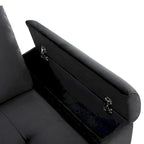 Divano angolare a 5 posti da 84,75" con letto estraibile, pouf contenitore, vano portaoggetti nascosto nel bracciolo e ricarica USB