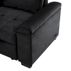 Divano angolare a 5 posti da 84,75" con letto estraibile, pouf contenitore, vano portaoggetti nascosto nel bracciolo e ricarica USB