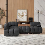 Divano a 3 Posti Pieghevole da 90.6" con Chaise Longue, Impermeabile, Antimacchia e Antigraffio per Gatti