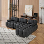 Divano a 3 Posti Pieghevole da 90.6" con Chaise Longue, Impermeabile, Antimacchia e Antigraffio per Gatti