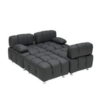 Divano a 3 Posti Pieghevole da 90.6" con Chaise Longue, Impermeabile, Antimacchia e Antigraffio per Gatti