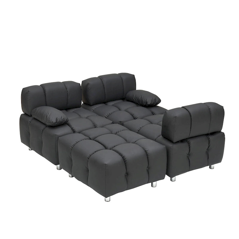 Divano a 3 Posti Pieghevole da 90.6" con Chaise Longue, Impermeabile, Antimacchia e Antigraffio per Gatti