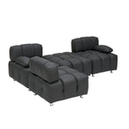 Divano a 3 Posti Pieghevole da 90.6" con Chaise Longue, Impermeabile, Antimacchia e Antigraffio per Gatti