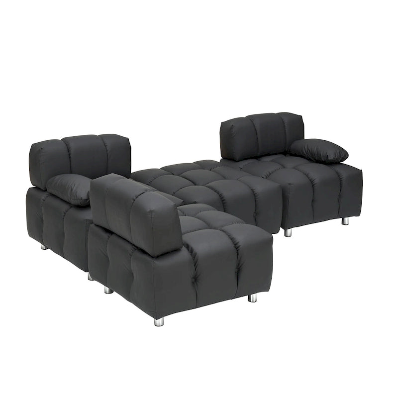 Divano a 3 Posti Pieghevole da 90.6" con Chaise Longue, Impermeabile, Antimacchia e Antigraffio per Gatti