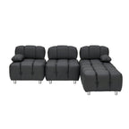 Divano a 3 Posti Pieghevole da 90.6" con Chaise Longue, Impermeabile, Antimacchia e Antigraffio per Gatti