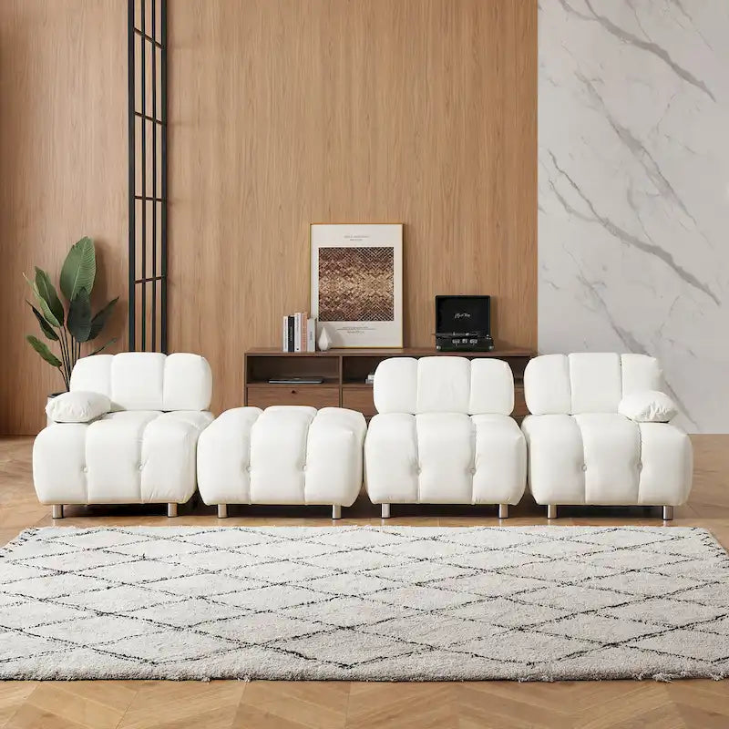Divano a 3 Posti Pieghevole da 90.6" con Chaise Longue, Impermeabile, Antimacchia e Antigraffio per Gatti