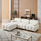 Divano a 3 Posti Pieghevole da 90.6" con Chaise Longue, Impermeabile, Antimacchia e Antigraffio per Gatti