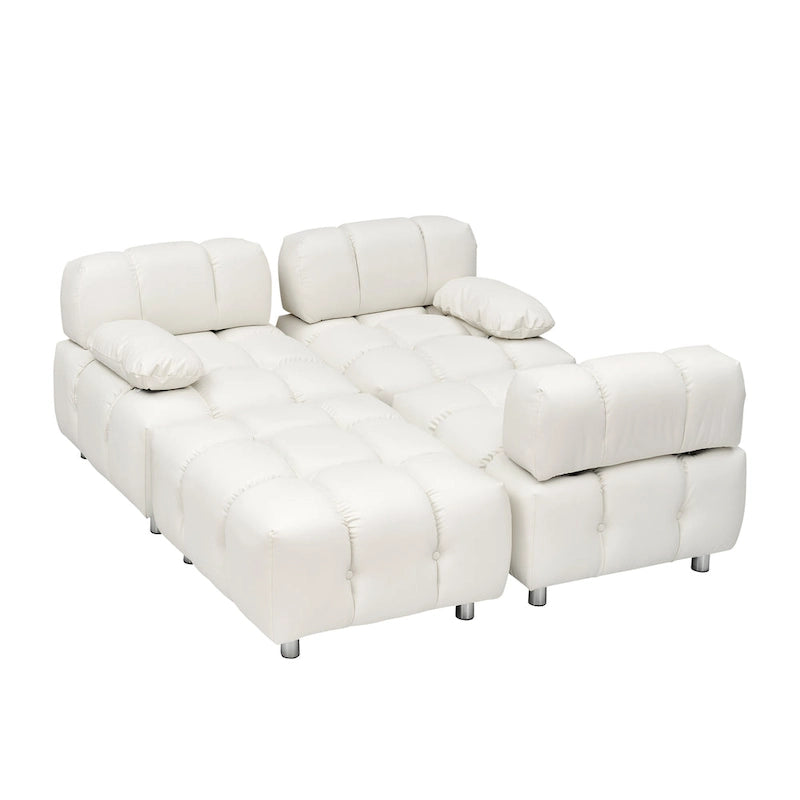 Divano a 3 Posti Pieghevole da 90.6" con Chaise Longue, Impermeabile, Antimacchia e Antigraffio per Gatti