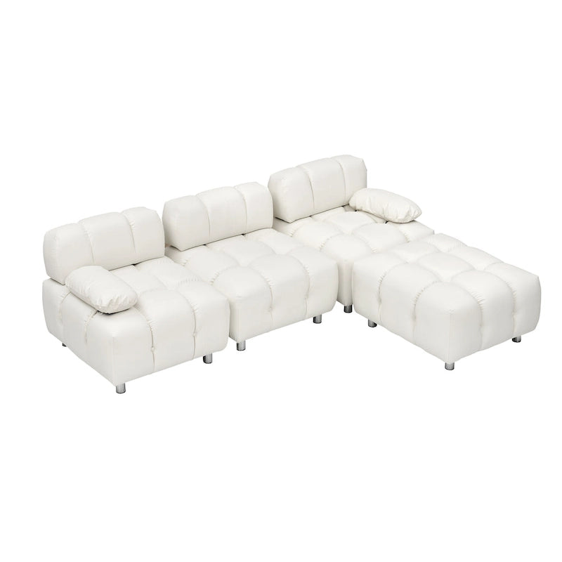 Divano a 3 Posti Pieghevole da 90.6" con Chaise Longue, Impermeabile, Antimacchia e Antigraffio per Gatti