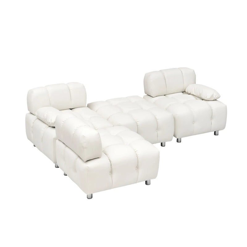 Divano a 3 Posti Pieghevole da 90.6" con Chaise Longue, Impermeabile, Antimacchia e Antigraffio per Gatti