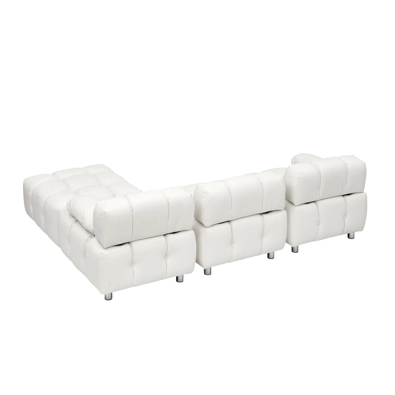 Divano a 3 Posti Pieghevole da 90.6" con Chaise Longue, Impermeabile, Antimacchia e Antigraffio per Gatti