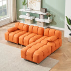 Divano a 3 Posti Pieghevole da 90.6" con Chaise Longue, Impermeabile, Antimacchia e Antigraffio per Gatti