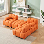 Divano a 3 Posti Pieghevole da 90.6" con Chaise Longue, Impermeabile, Antimacchia e Antigraffio per Gatti