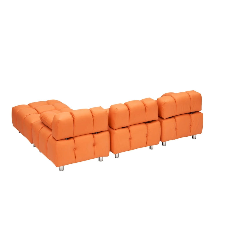 Divano a 3 Posti Pieghevole da 90.6" con Chaise Longue, Impermeabile, Antimacchia e Antigraffio per Gatti