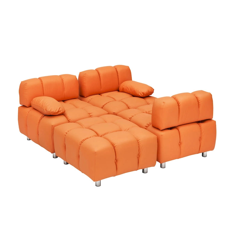 Divano a 3 Posti Pieghevole da 90.6" con Chaise Longue, Impermeabile, Antimacchia e Antigraffio per Gatti