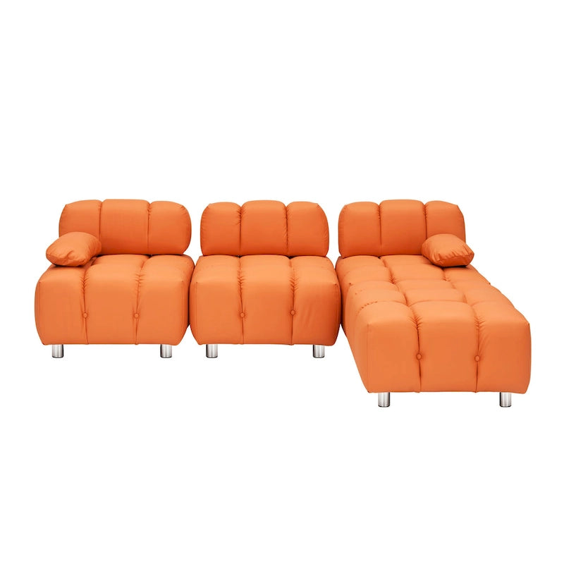 Divano a 3 Posti Pieghevole da 90.6" con Chaise Longue, Impermeabile, Antimacchia e Antigraffio per Gatti
