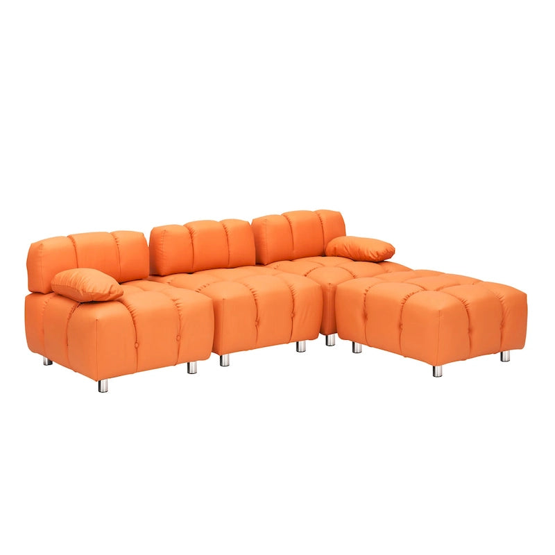 Divano a 3 Posti Pieghevole da 90.6" con Chaise Longue, Impermeabile, Antimacchia e Antigraffio per Gatti
