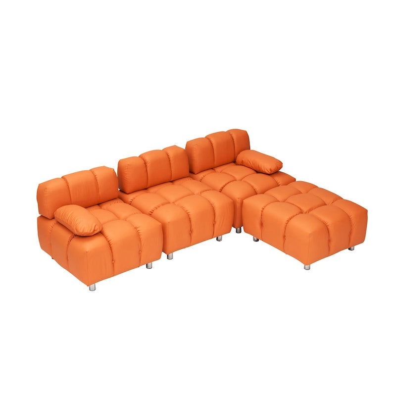 Divano a 3 Posti Pieghevole da 90.6" con Chaise Longue, Impermeabile, Antimacchia e Antigraffio per Gatti