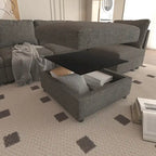 Divano sezionale modulare a U a 4 posti grigio 123 con pouf contenitori
