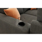 Divano sezionale modulare a U a 4 posti grigio 123 con pouf contenitori
