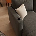 Divano sezionale modulare a U a 4 posti grigio 123 con pouf contenitori