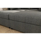 Divano sezionale modulare a U a 4 posti grigio 123 con pouf contenitori