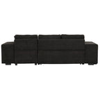 Canapé convertible 3 places en L de 104,5 po gris anthracite avec lit gigogne, méridienne de rangement et 2 poufs pour salon