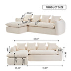 Divano a L oversize a 3 posti con chaise longue e 4 cuscini da 270 cm